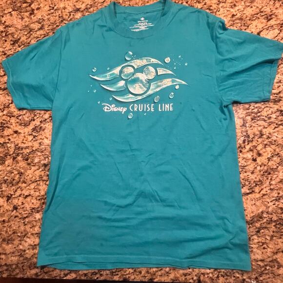 Disney Cruise Line Men Medium Logo Graphic T-shirt Blue Short Sleeve Bubbles - Picture 2 of 6